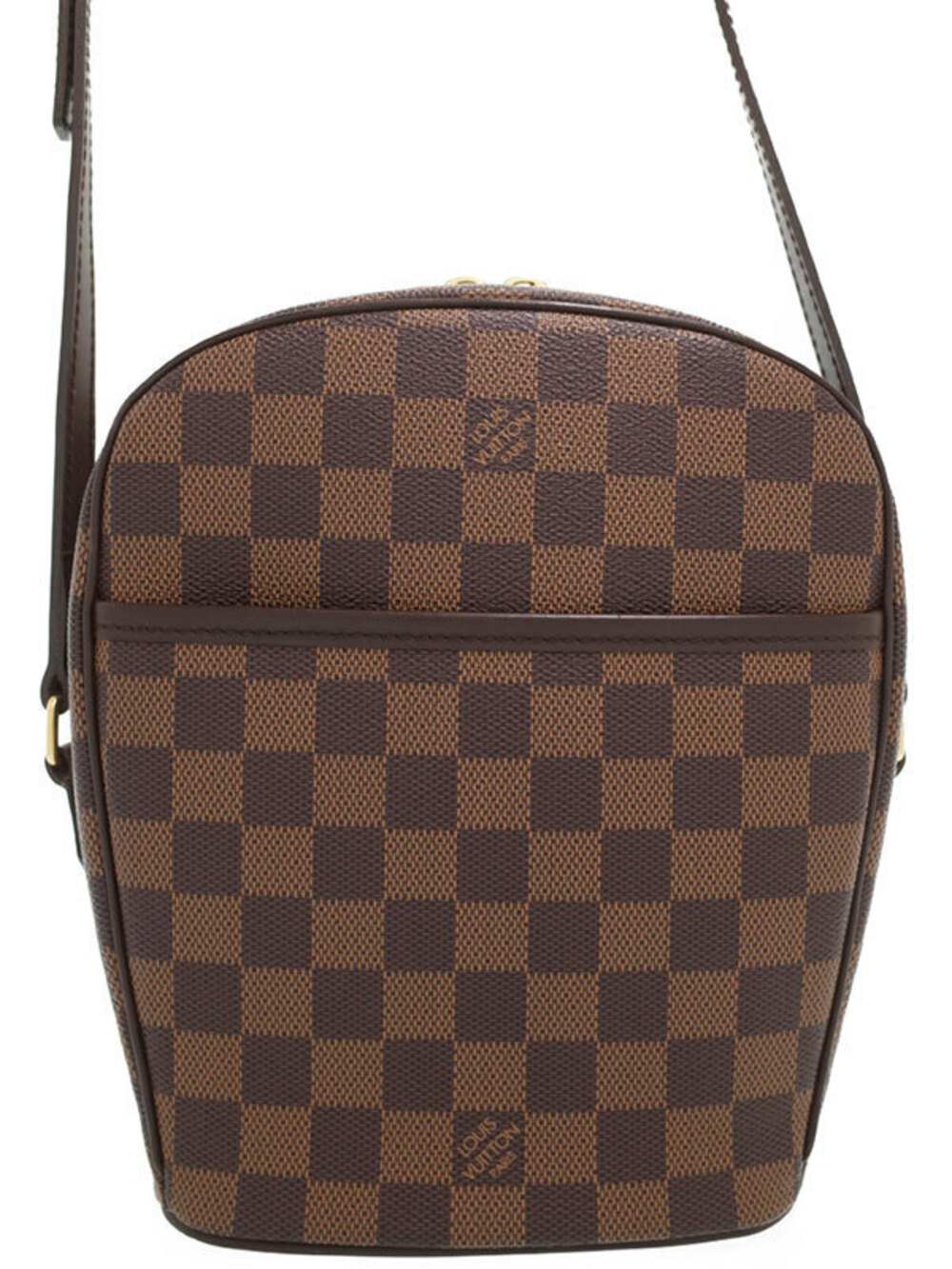 Louis Vuitton Damier Ipanema Shoulder Bag Canvas Leather Brown